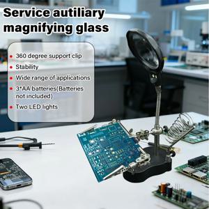 1세트 수리 보조 스트랩 라이트 확대경 휴대폰 메인보드 디지털 기기 유지보수 도구 테이블