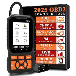 OBD2 스캐너 진단 도구, 전문가용 OBD2 스캐너 자동차 코드 리더 엔진 경고등 체크 리셋 기능 포함 OBDII/EOBD 자동차 스캐너
