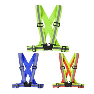 조절 가능한 경량 반사 조끼 야외 야간 산책 자전거 안전 장비 방수 러닝 안전 조끼 스트랩 포함