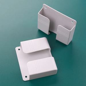 화이트 벽걸이형 휴대폰 거치대 펀치프리 충전 스탠드 레이지 데스크 패드 리모컨 수납함 포함