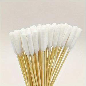 50/100/250/300/400/500/1000Pcs 애완 동물 면봉, 애완 동물 강아지 귀 청소를위한 나무 손잡이가있는 일회용 긴 면봉 스틱