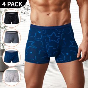 4/5Pcs 유럽과 미국 크기 남자 인쇄 패션 Boyshort 편안한 남자 허리 플러스 사이즈 속옷 섹시한 수영 트렁크