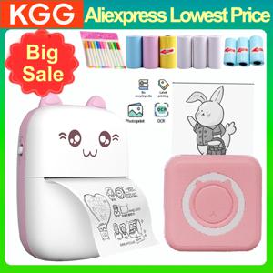 휴대용 미니 열전 사 프린터 무선으로 BT 203dpi 사진 라벨 메모 잘못된 질문 인쇄 용지 USB 케이블 Imprimante Portable