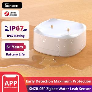 SONOFF SNZB-05P Zigbee 3.0 누수 센서 누출 및 물방울 감지 실시간 경고 지원 홈 어시스턴트 Google Alexa