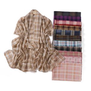 격자 무늬 프린트 이슬람 롱 쉬폰 스카프, 랩 스카프, 이슬람 여성 히잡 숄, 라마단 여성, 175x70cm, 신제품