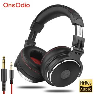 Oneodio 유선 전문 스튜디오 프로 50 DJ 헤드폰, 마이크 포함, 오버 이어 HiFi 모니터 음악 헤드셋 이어폰, 전화 PC용