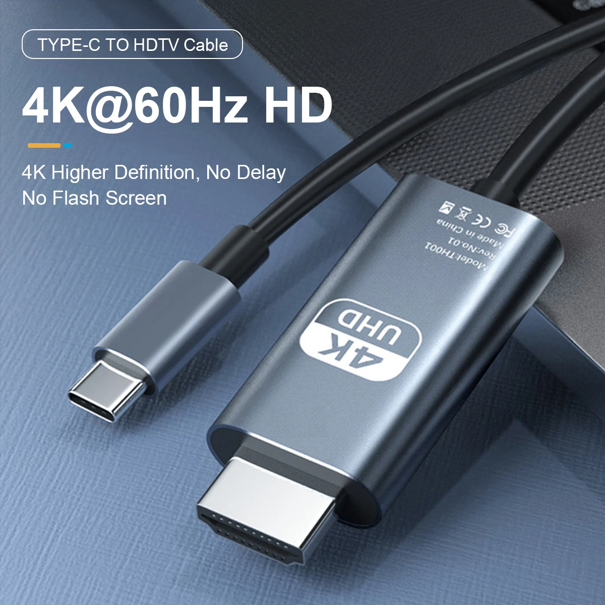 4K 60Hz 타입 C to HDMI 케이블 USB C to HDTV 어댑터 HDMI 호환 TV 컨버터 맥북 에어 아이패드 아이폰 15 16 17 삼성용