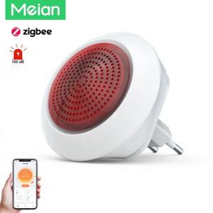 Meian Tuya 100dB 사이렌 경보 무선 Sirena Alarma 스마트 라이프 APP ZigBee 3.0 게이트웨이를 통한 보안 보호 제어 연결