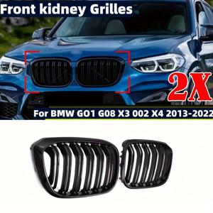 BMW G01 G08 X3 G02 X4 2018-2022 차량용 광택 블랙 프론트 그릴 레이싱 그릴 메쉬 그릴, 신장형 프론트 그릴 교체용