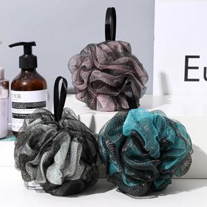 3개 레이어 각질 제거 목욕 스펀지 – 다채로운 마사지 바디 스크러버 볼, 무작위 색상, 스파 및 샤워 액세서리