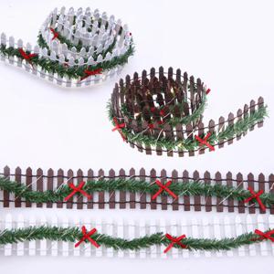 MicoLandscape 크리스마스 요정 정원 미니어처 나무 울타리, 수제 LED 조명, 스트링 덩굴 풍경 녹지, 상록수 소품