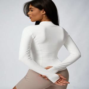 여성용 단색 지퍼 터틀넥 스포츠 재킷, 긴팔 스포츠 탑, 체육복, 실내 및 실외용 여성용 운동복