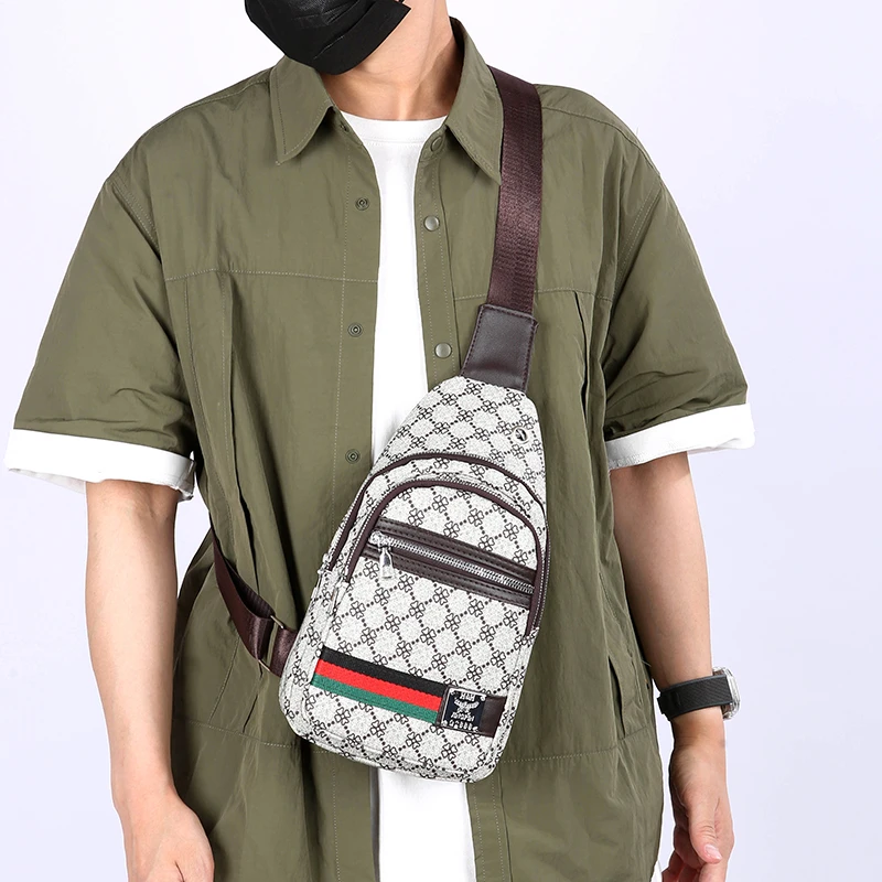 남성용 다기능 메신저 백 숄더 천 가방 크로스바디 캐주얼 핸드백 이어폰 홀 포함