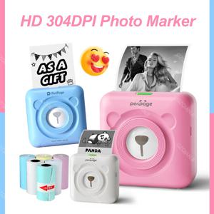 300DPI Peripage A6 미니 블루투스 노트 라벨 스티커 프린터 메이커, 홈 오피스용 컬러 용지 롤, 선물로 사용, 58mm