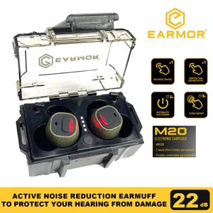 EARMOR M20 전자 귀마개, 사격장 사냥 청력 보호 이어버드, 액티브 노이즈 캔슬링 귀마개