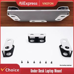 책상 아래 노트북 마운트, 노트북용 책상 아래 금속 선반 홀더, Mac Mini, Macbook, 긁힘 방지 실리콘이 포함된 키보드