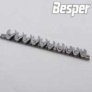 새로운 고품질 10개입 3/8인치 드라이브 크로우풋 렌치 3/8인치 드라이브 탄소강 오픈 엔드 스패너 미터법 풋 혼 렌치 헤드