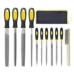 니들 파일 세트 탄소강 라스프 소형 파일 정밀 금속 작업, 목공, 플라스틱 조각 도구 브러시 및 휴대용 케이스 포함