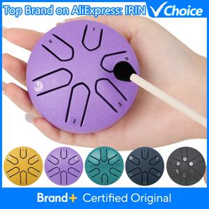 텅 드럼 3인치 6톤 스틸 미니 핸드팬 드럼 드럼스틱 포함 타악기 선물용 드럼 액세서리