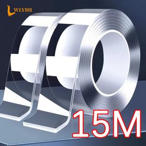 나노 양면 테이프 초강력 접착제 양면 마스킹 테이프 방수 무잔사 스트립 재사용 가능 양면 테이프