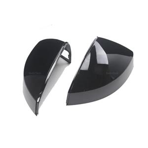 아우디 A3 S3 8V RS3 2013-2019 사이드 어시스트 캡 오버레이 액세서리 용 검정색 탄소 섬유 패턴 미러 커버 쌍