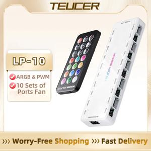 TEUCER LP-10 ARGB 컨트롤러 냉각 팬 1 ~ 10 허브 5V AURA SYNC 허브 Sata 전원 4핀 PWM PC 케이스용 자기 흡입 허브
