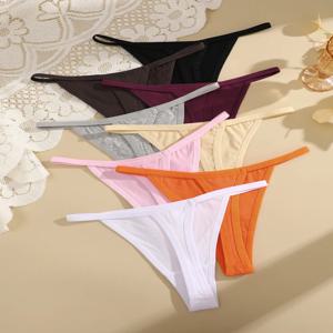 4Pcs 여성 코 튼 끈 섹시 한 얇은 허리 속옷 Traceless 낮은 허리 g-문자열 스포츠 T-백 여성 통기성 팬티 S-XL