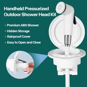 해양 선외 샤워 헤드 키트 내장형/접이식 트랜섬 장착형 보트 샤워기