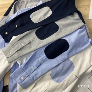 남성용 면 옥스퍼드 천 셔츠 순색 워싱 캐주얼 패션 도시 스타일 긴팔 샤프 칼라 사계절 착용