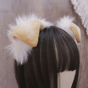 가짜 모피 강아지 귀 머리띠 플러시 강아지 귀 헤어 밴드 코스프레 롤 플레잉 드레스 업 수제 여우 모피 머리띠 의상 소품