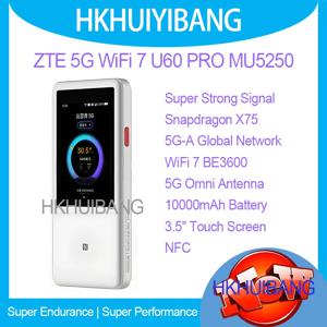 새로운 ZTE U60 Pro MU5250 5G 포켓 WiFi 라우터 5G-A Qualcomm SDX75 WiFi 7 BE3600 Mobiel 핫스팟 잠금 해제 5G MiFi 지원 잠금 밴드