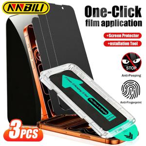 NNBILI 3개입 무광 프라이버시 오일방지 먼지없음 쉬운 설치 무광 프라이버시 스크린 보호필름 아이폰 17 프로 맥스 16 시리즈용