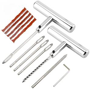 T-핸들 플러그가 포함된 12피스 타이어 수리 도구 세트, 효율적인 고정을 위한 타이어 수리 교체 바늘