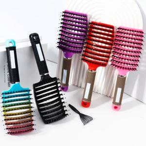 2pcs 빗 세트, 강모 대형 곡선 빗 및 청소 발톱, 곡선 환기 대형 곡선 빗, 실제 머리 가발 특별