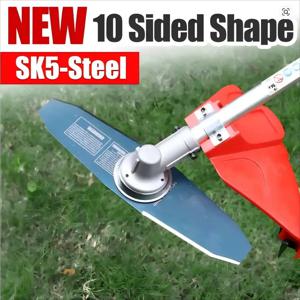 1Pc 14인치 고품질 10날 Sk5 탄소강 잔디 깎는 기계 블레이드, 브러시 커터/트리밍 기계/마사저 및 기타 원예 도구, 6/9 어댑터 액세서리, 더 효과적인 잡초 및 관목 트리밍에 적합