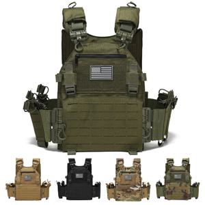 가슴 지퍼 도난 방지 가방이 있는 퀵 릴리스 사냥 조끼 MOLLE 모듈식 확장 통기성 탄성 조끼