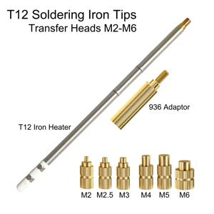 핫멜트 내장 너트 M2 M2.5 M3 M4 M5 M6 삽입 키트 인덴터 어댑터용 T12 납땜 인두 팁