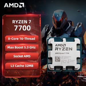 AMD 라이젠 7 7700 R7 7700 CPU 8코어 16스레드 5.3GHz 언락 데스크탑 프로세서 소켓 AM5 게이밍 CPU (패키지 미포함)