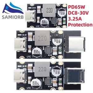 SAMIROB QC4.0 QC3.0 Type-C USB PD65W 고속 충전 어댑터 모듈 DC8-32V 3.25A 65W Huawei SCP/FCP Apple PD 용 스텝 다운 모듈