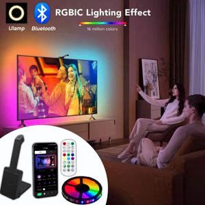 TV RGBIC LED 라이트 스트립 카메라 TV 화면 동기화 WiFi 앱 음악 동기화 게임 침실 TV 배경 조명