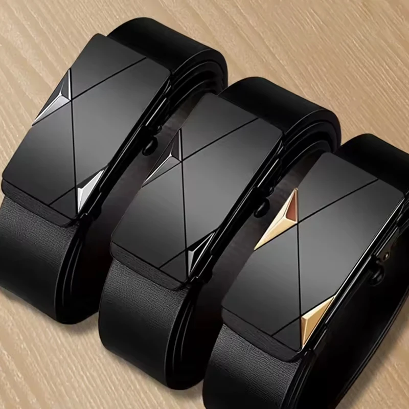 새로운 패션 비즈니스 레저 남자 벨트 정품 럭셔리 브랜드 자동 버클 래칫 벨트 쌍 바지 청바지, 이상적인 선물