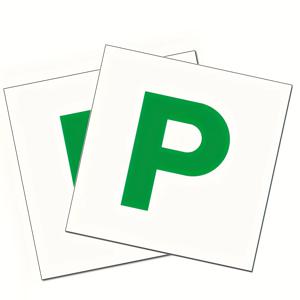 2개입 사각형 자석 P-플레이트 (신규 운전자용), 자석 플레이트 - 영국 차량용 차량 도색 마모 방지, 내구성 및 가시성