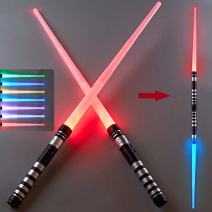 사운드 FX 및 라이트 쇼가 포함된 7색 접이식 어린이 광선검, 2-in-1 롤플레이 검, 할로윈/생일/크리스마스 선물용