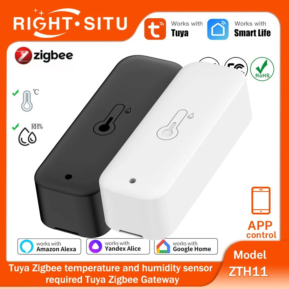 Tuya 방수 Zigbee 온도 센서 습도 센서 습도계 온도계 IP65 야외용 Yandex Alexa와 호환