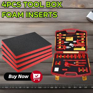 4개입 공구함 폼 인서트, 케이스용 공구함 라이너, 보관용 테이블탑 미니어처 공구함, 카메라 케이스 폼 인서트 시트