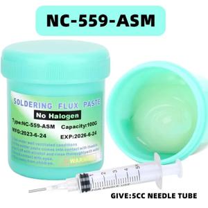 100% 오리지널 NC-559-100g ASM 플럭스 솔더링용 100g 노클린 솔더링 플럭스 팁 리프레셔 솔더링 PCB 수리 용접