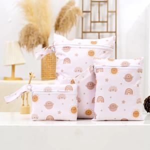 Elinfant 3PCS 방수 기저귀 가방 빨 수있는 재사용 가능한 보관 가방 수영복 용 휴대용 습식 건식 가방