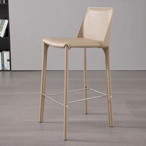 65/75cm, 고급스러운 미니멀리스트 이탈리아 스타일 바 의자, 바, 가정, 카페, 프론트 데스크 높은 의자, 안장 가죽 소재