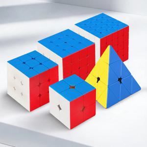 SENGSO 스피드 큐브 2X2 3x3 4X4 5X5 큐브 피라미드 문제 해결 두뇌 티저, 색상 일치 퍼즐 교육용 장난감