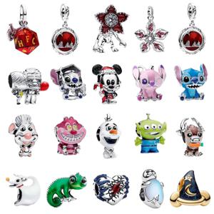 뜨거운 판매 925 은제 물고기 꽃 펜던트, 925 스털링 실버 오리지널 여성 팔찌 DIY 쥬얼리 선물에 적합